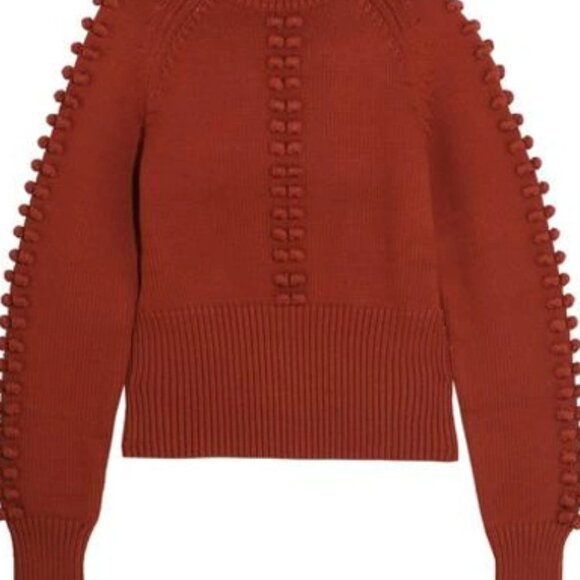Chloe Red Bobble Pom Pom Jumper - Picture 7 of 9